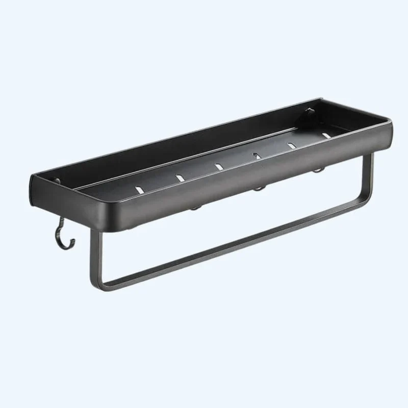 Étagère de douche rectangle noire