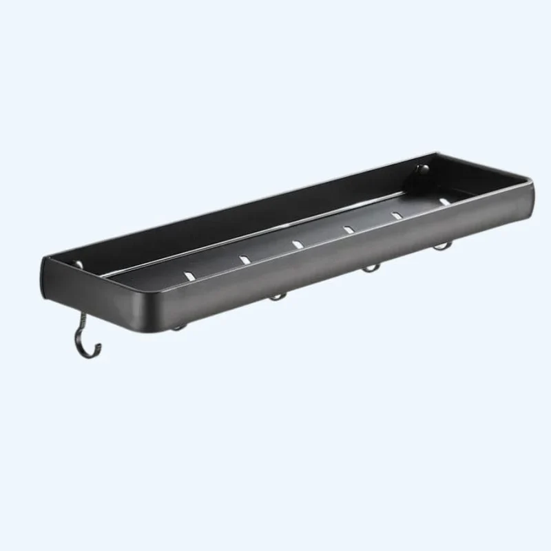 Étagère de douche rectangle noire