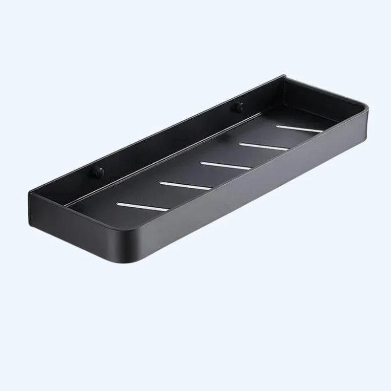 Étagère de douche rectangle noire