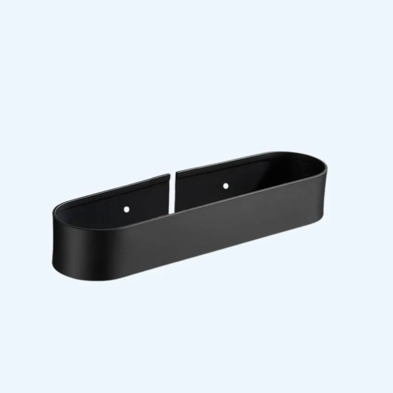 Étagère de douche noire arrondie avec porte serviettes