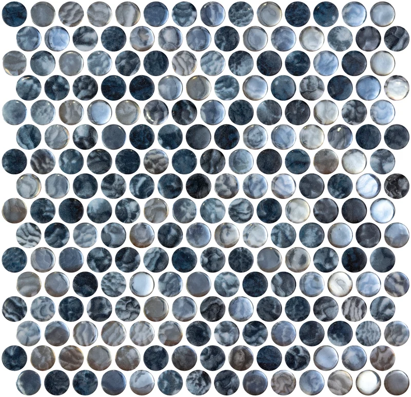 Mosaïque Ronde Penny Vanguard Iridis Arrecife iridis grey