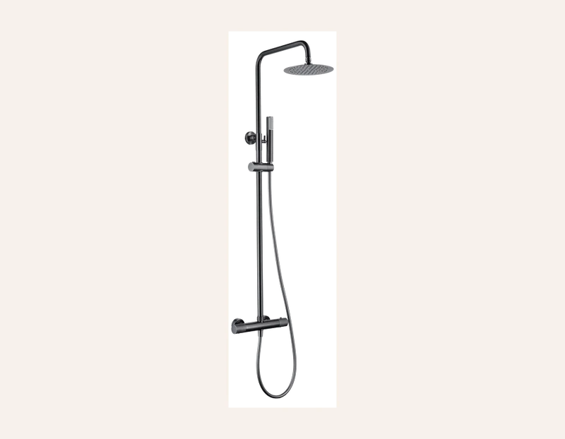 Ensemble de douche Thermostatique - Line Black Gun Metal