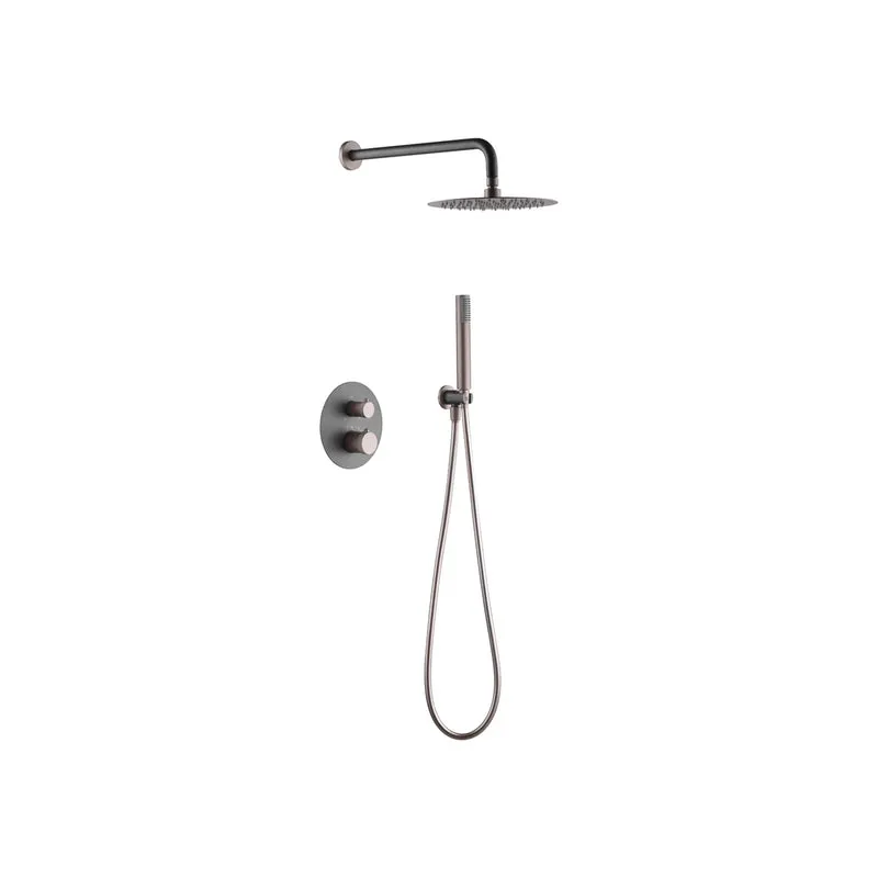 Ensemble de douche encastrable Thermostatique - Line Gris Mat / Champagne
