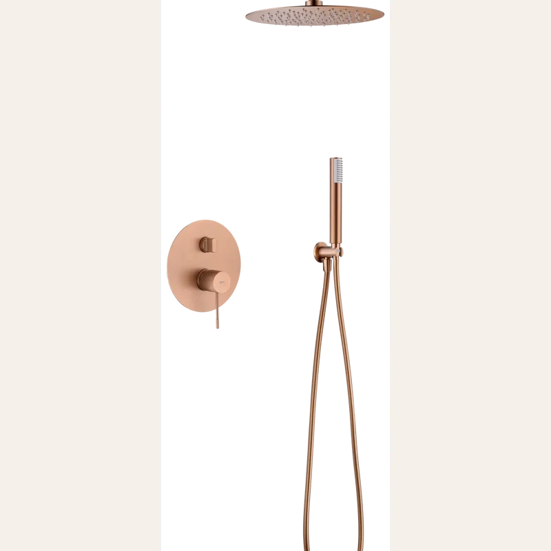 Ensemble de douche encastrable monocommande - Line Or Rose Brossé