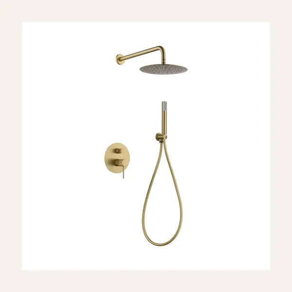 Ensemble de douche encastrable monocommande - Line Or Brossé