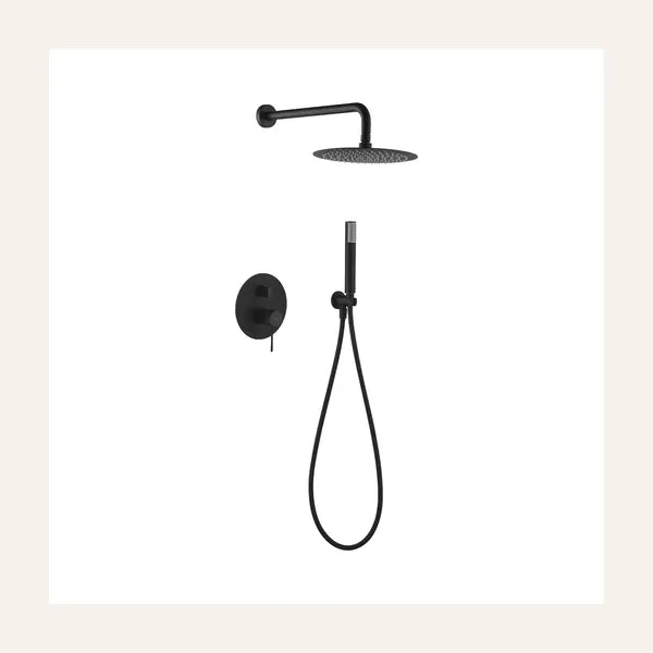 Ensemble de douche encastrable monocommande - Line Noir Mat
