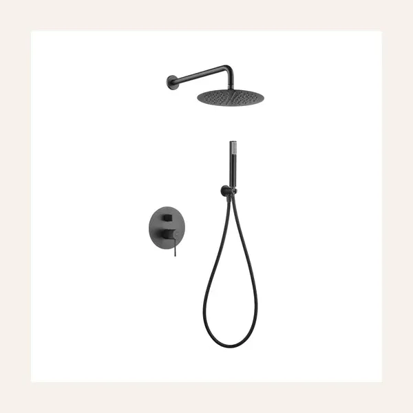 Ensemble de douche encastrable monocommande - Line Black Gun Metal