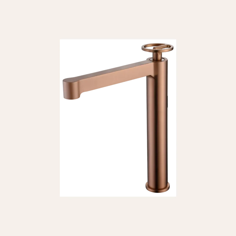 Mitigeur de Lavabo Bec Haut - Olimpo Or Rose Brossé