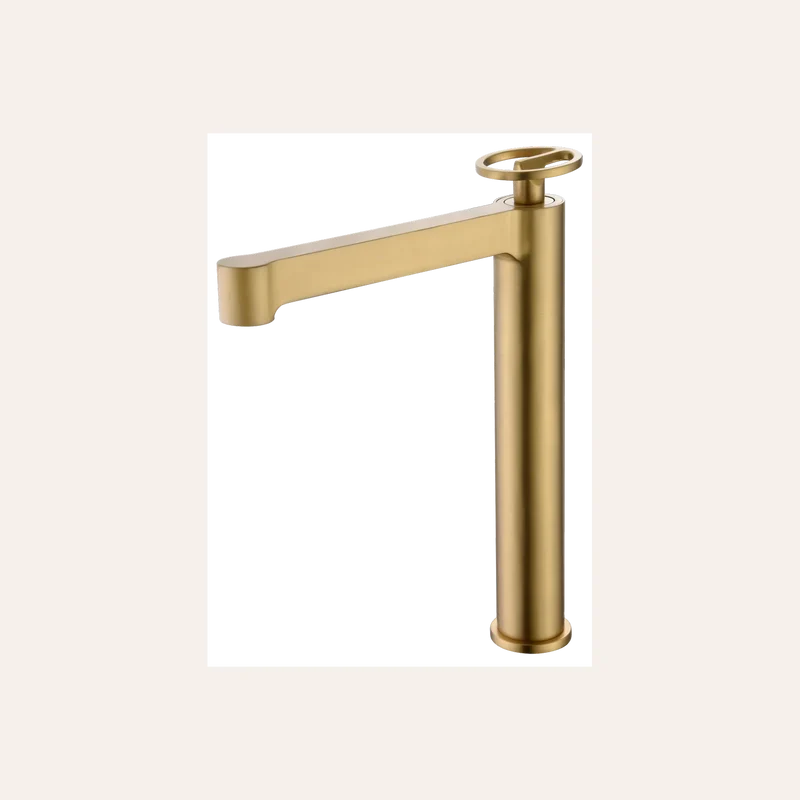 Mitigeur de Lavabo Bec Haut - Olimpo Or Brossé