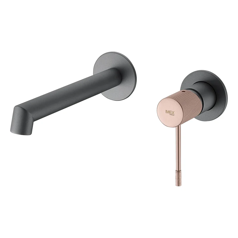 Mitigeur Encastrable de Lavabo - Line Gris Mat / Champagne