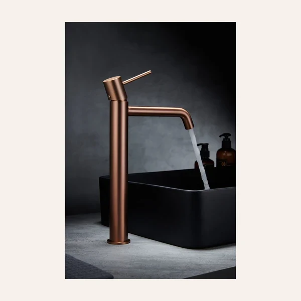 Mitigeur de Lavabo Bec Haut - Monza Or Rose Brossé