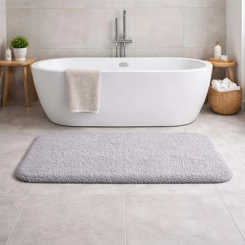 Grand Tapis de Bain Microfibre – Confort et Absorption Maximale