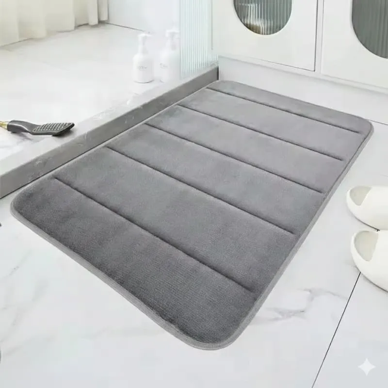 Tapis de Bain Gris – Élégance et Confort Antidérapant