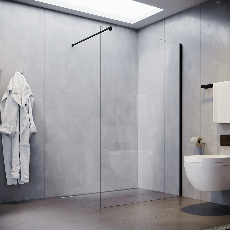 Paroi de douche à l'italienne , sécurité trempé de 10 mm d'épaisseur, taille 80/90cm, hauteur 200cm