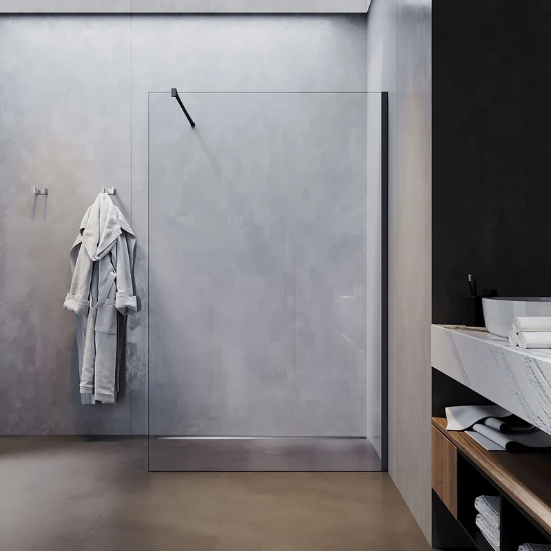 Paroi de douche à l'italienne , sécurité trempé de 10 mm d'épaisseur, taille 80/90cm, hauteur 200cm