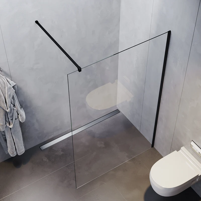 Paroi de douche à l'italienne , sécurité trempé de 10 mm d'épaisseur, taille 80/90cm, hauteur 200cm