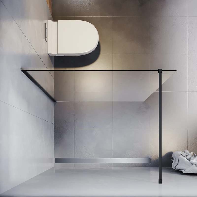 Paroi de douche à l'italienne , sécurité trempé de 10 mm d'épaisseur, taille 80/90cm, hauteur 200cm