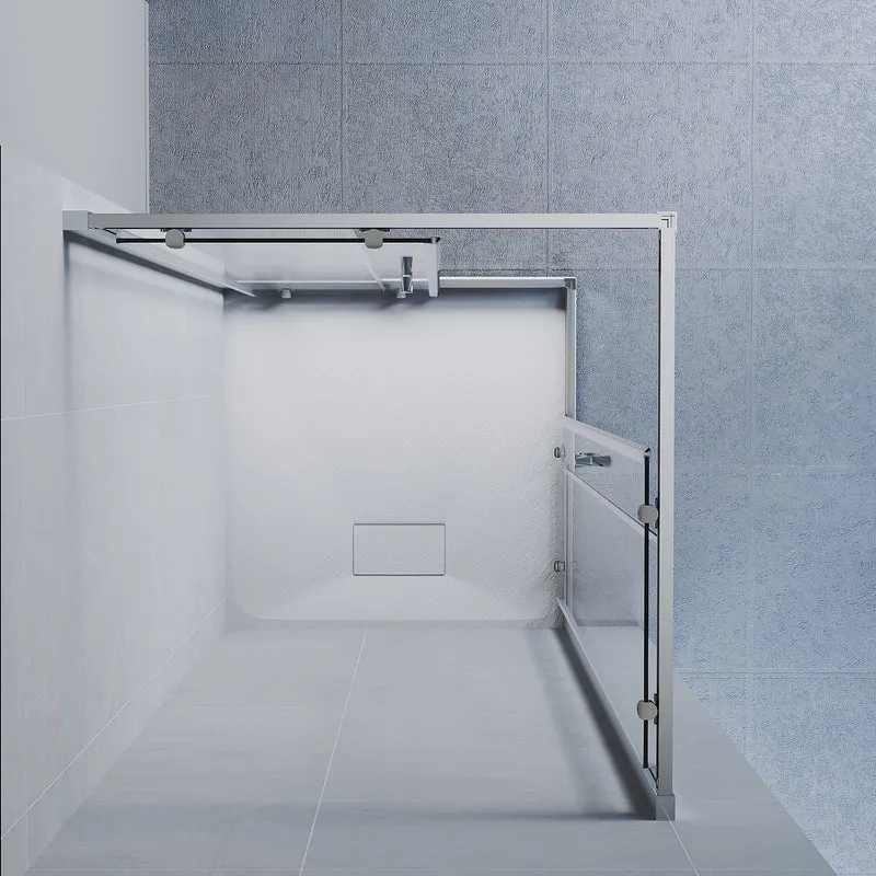 Cabine de douche, à entrée d'angle avec cadre en aluminium et verre trempé de sécurité de 6 mm
