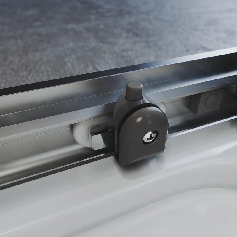 Cabine de douche, à entrée d'angle avec cadre en aluminium et verre trempé de sécurité de 6 mm