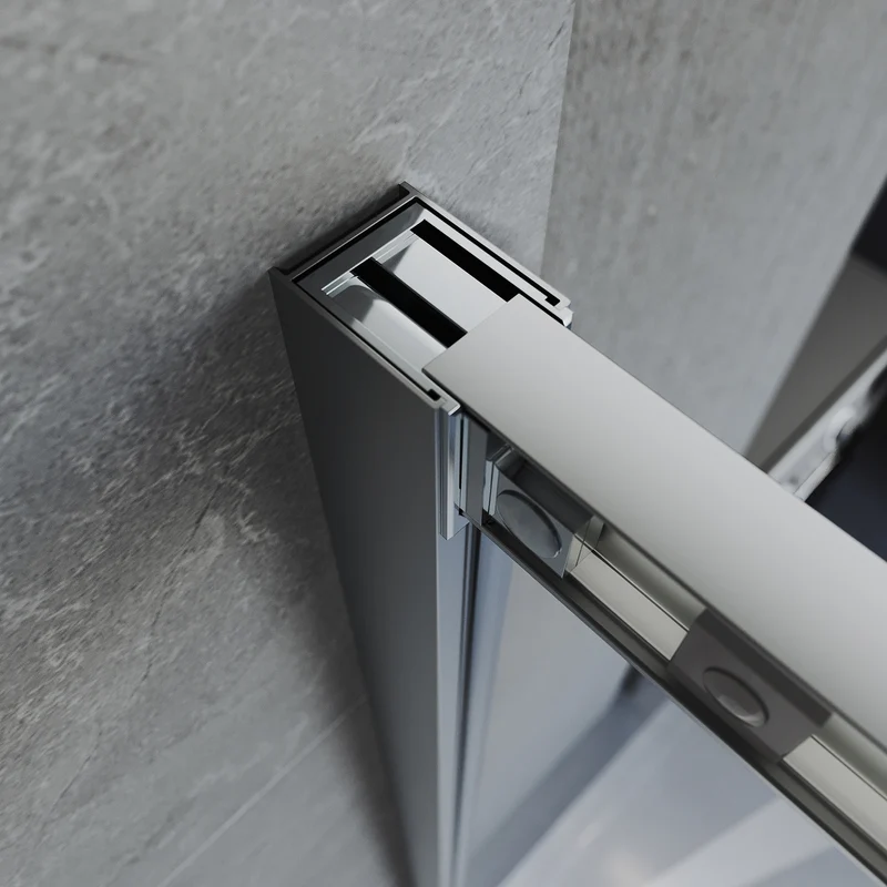 Cabine de douche, à entrée d'angle avec cadre en aluminium et verre trempé de sécurité de 6 mm