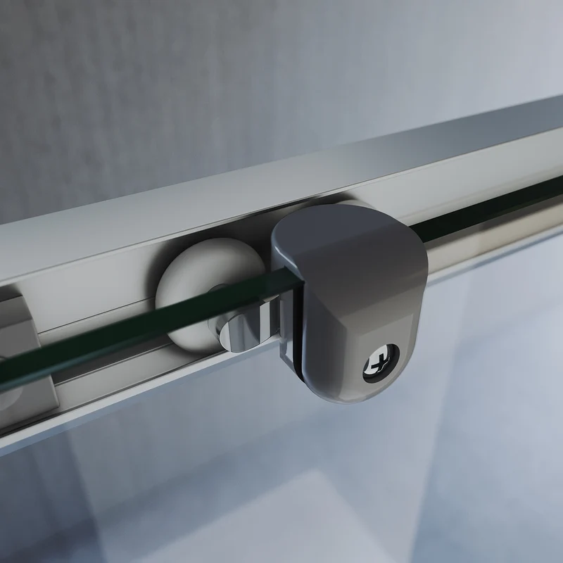 Cabine de douche, à entrée d'angle avec cadre en aluminium et verre trempé de sécurité de 6 mm