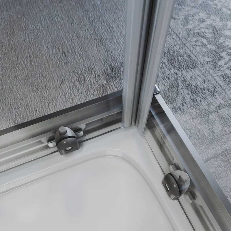 Cabine de douche, à entrée d'angle avec cadre en aluminium et verre trempé de sécurité de 6 mm