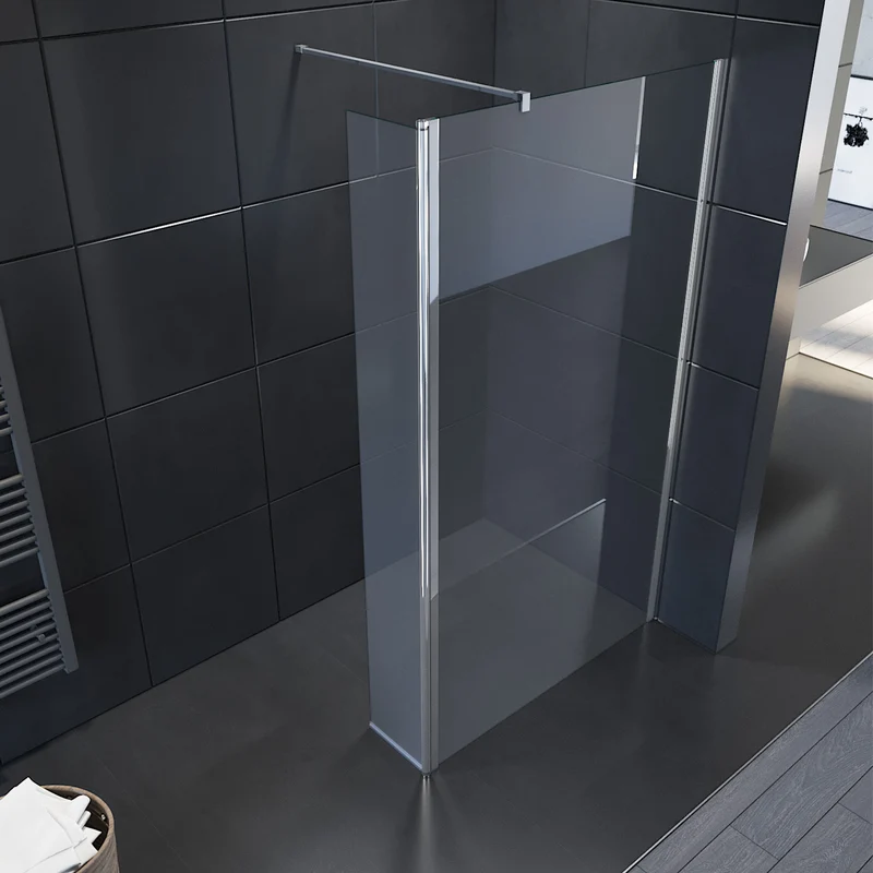 SIRHONA Paroi de douche italienne, 120x200 cm, transparent 8 mm verre nano trempé, Noir