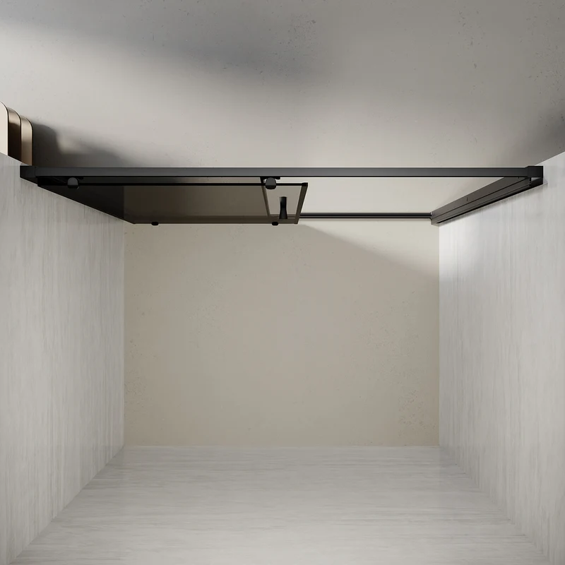 Portes de douche Paroi de douche coulissante avec cadre noir, taille 100/110/120cm hauter 185cm