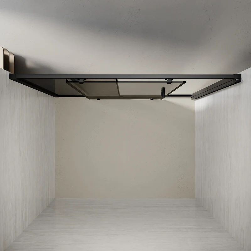 Portes de douche Paroi de douche coulissante avec cadre noir, taille 100/110/120cm hauter 185cm