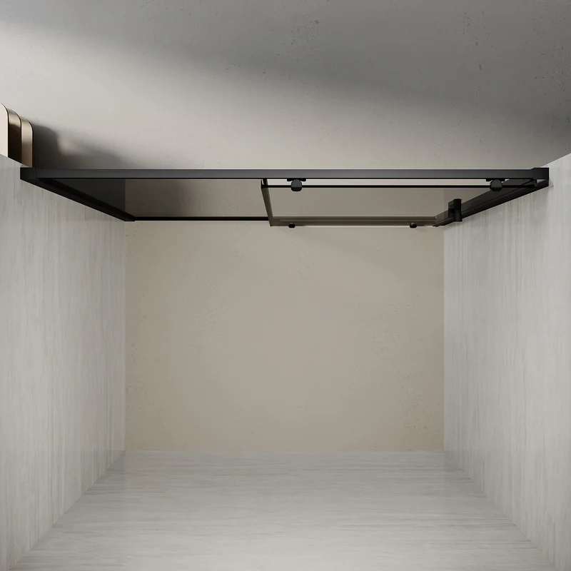 Portes de douche Paroi de douche coulissante avec cadre noir, taille 100/110/120cm hauter 185cm