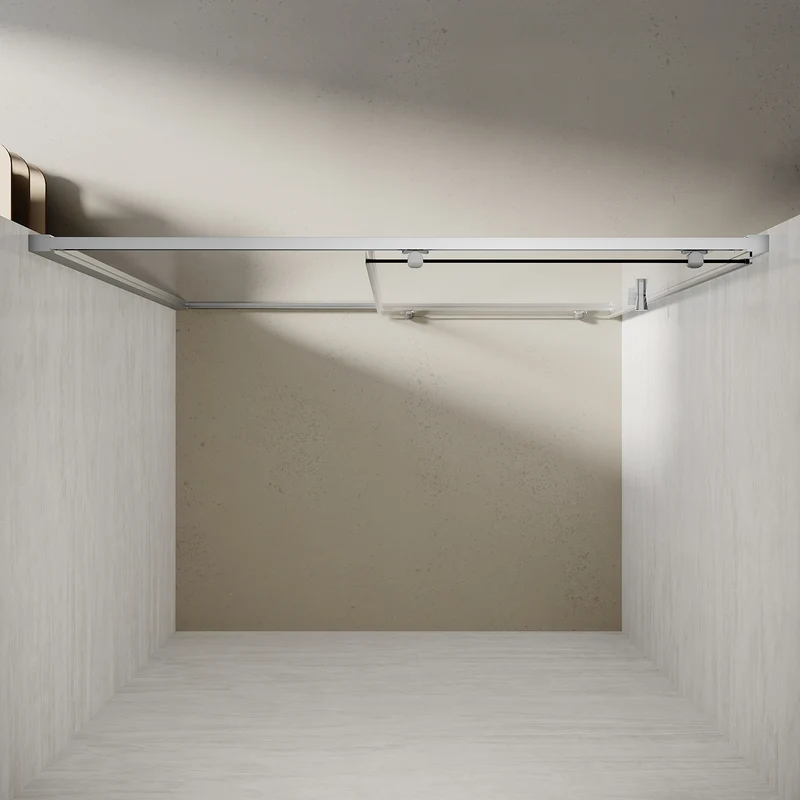 Portes de douche Porte coulissante avec cadre en aluminium, taille 100-170cm hauter 185cm