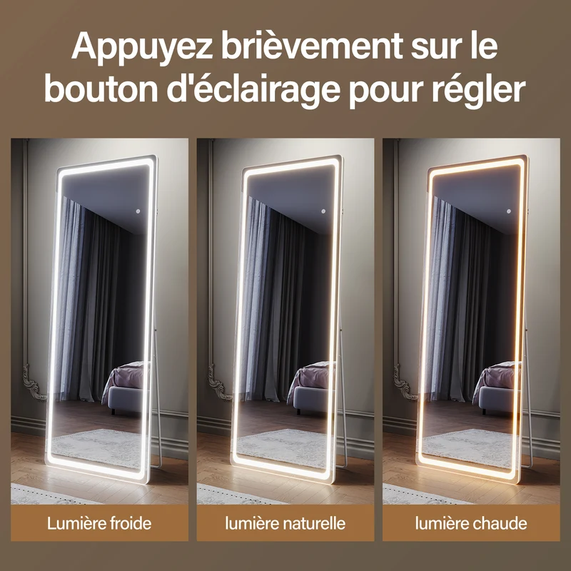 SIRHONA Miroirs grand format sur pied 1600x600x35mm