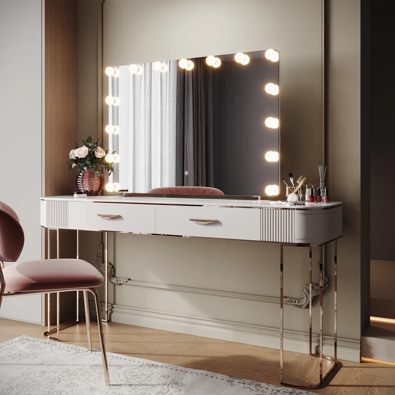 SIRHONA Miroir de maquillage LED, mural ou de table, 1000 x 700 x 35mm