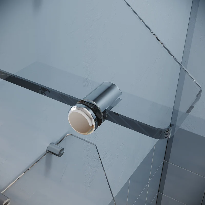 Paroi de douche italienne avec triangulaires étagères en verre de 8 mm taille 70-120cm hauter 200cm