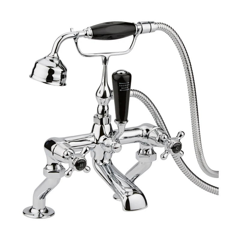 Hudson Reed Topaz Bath Shower Mixer Trad Chrome Brass 320x350x155mm - BC404DX