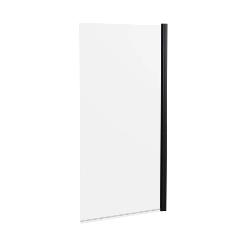 Hudson Reed Bath Screens Square Bath Screen Trad Matt Black Aluminium 1430x790x24mm