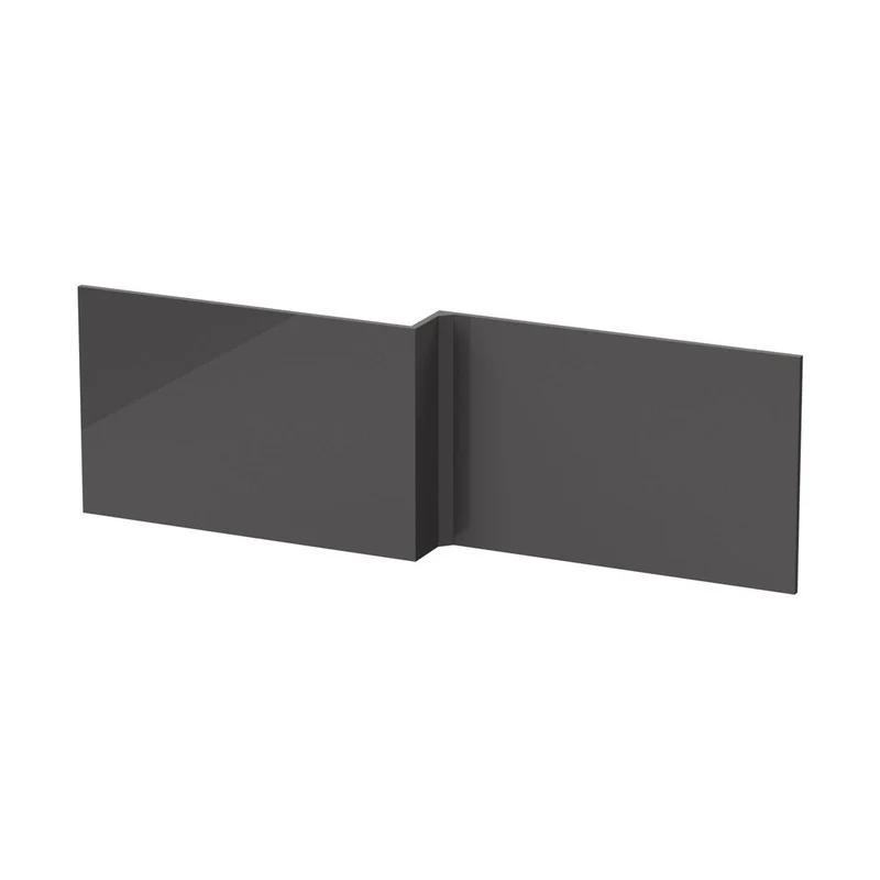 Hudson Reed Fusion 1700mm Square Shower Bath Front Panel Contemp Gloss Grey MFC Gloss 520x1698x163mm