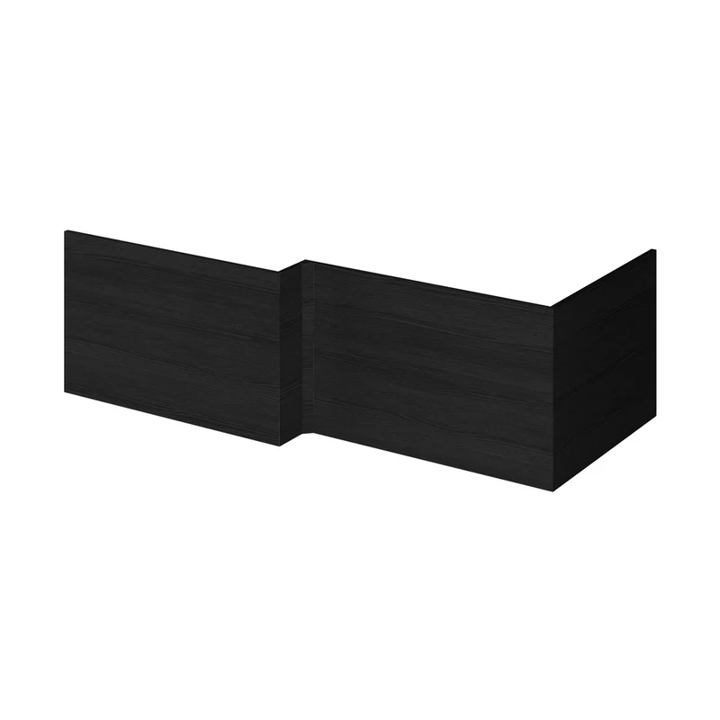 Hudson Reed Fusion 700mm Shower Bath End Panel Contemp Charcoal Black MFC Textured Woodgrain 520x680x18mm