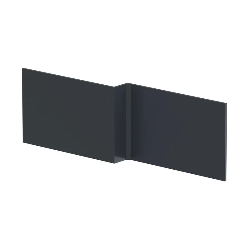 Hudson Reed Bath Panels Shower Bath Front Panel (1700mm) Contemp Soft Black MDF Painted Matt 540x1698x163mm