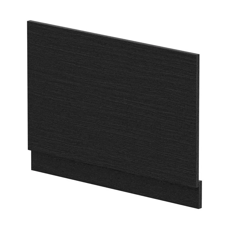 Hudson Reed Bath Panels Straight End Panel & Plinth (800mm) Contemp Charcoal Black MFC Textured Woodgrain 560x780x36mm