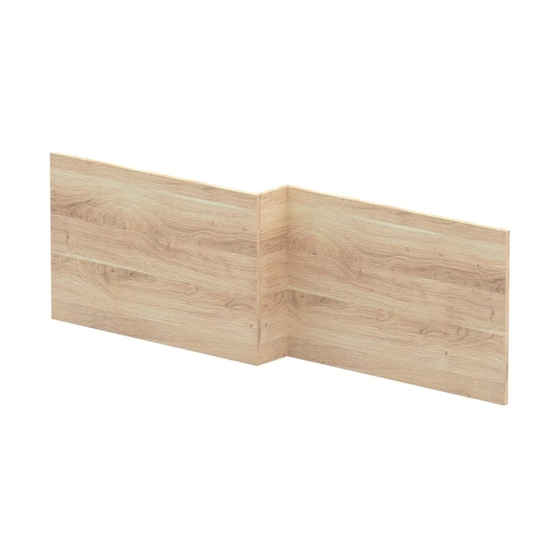 Hudson Reed Bath Panels Square Shower Bath Front Panel Contemp Bleached Oak MFC Textured Woodgrain 520x1698x163mm