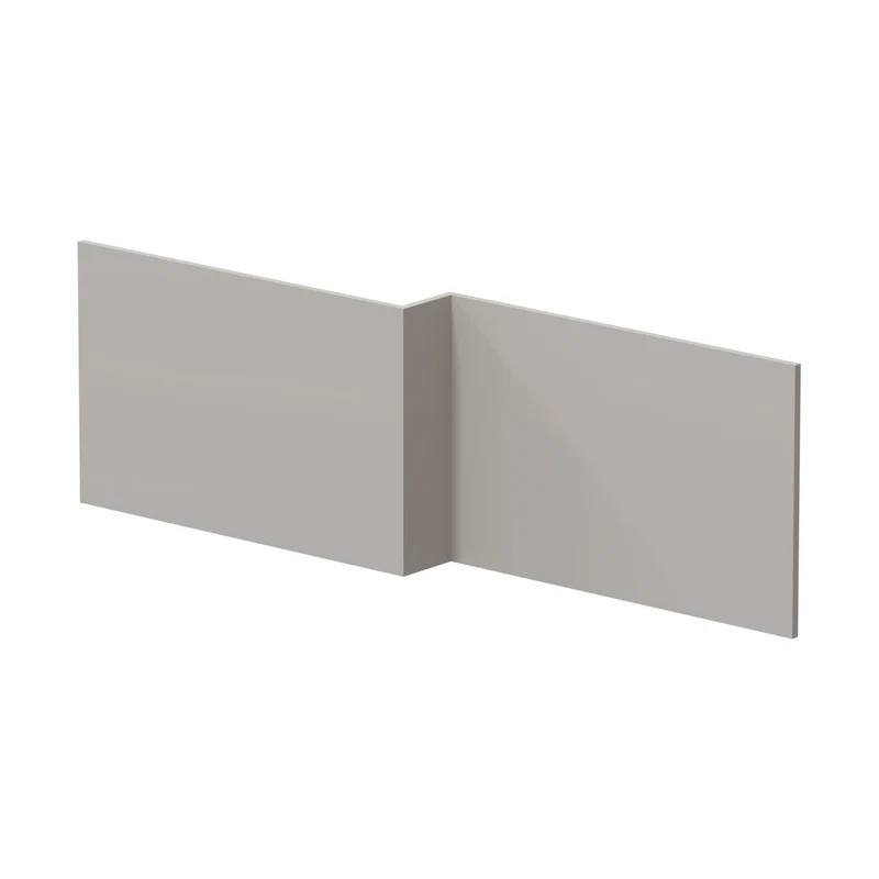 Hudson Reed Bath Panels Square Shower Bath Front Panel Contemp Pebble Grey MFC Smooth Matt 540x1698x163mm