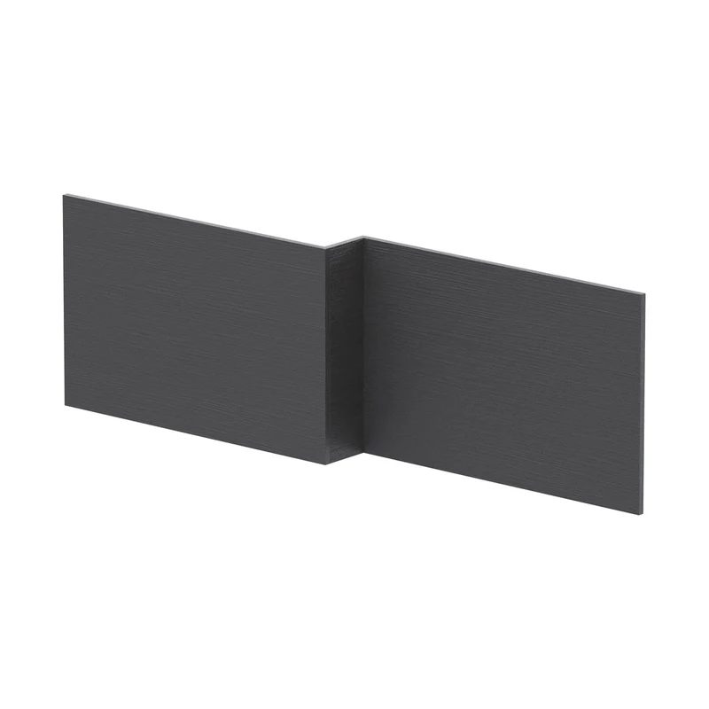 Hudson Reed Bath Panels Square Shower Bath Front Panel Contemp Graphite Grey Woodgrain MFC Textured Woodgrain 540x1698x163mm