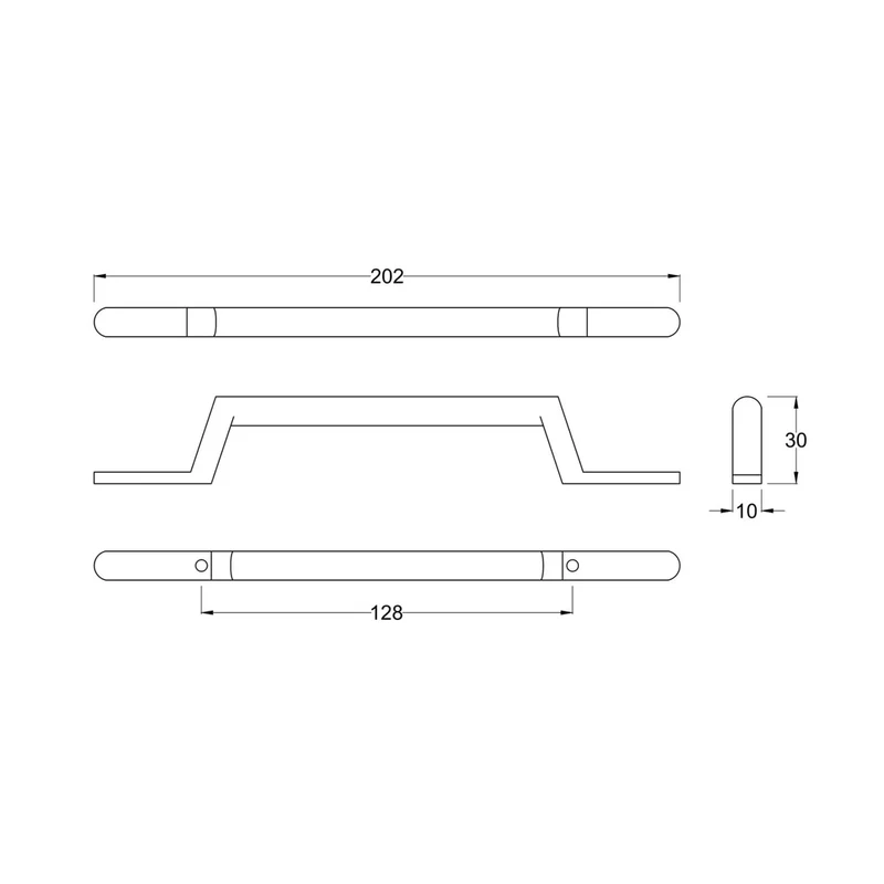 Hudson Reed Handles Round Strap Chrome Handle Trad Brass 10x202x30mm