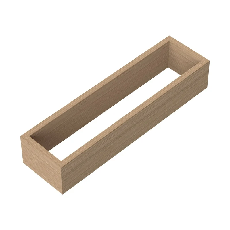 Hudson Reed Handles Straight Bamboo Drawer Organiser Contemp Light Fawn Wood 50x274x75mm