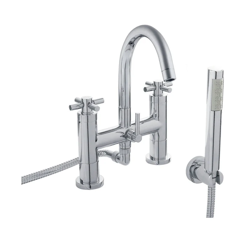 Hudson Reed Tec Crosshead Bath Shower Mixer Contemp Chrome Brass 319x230x50mm