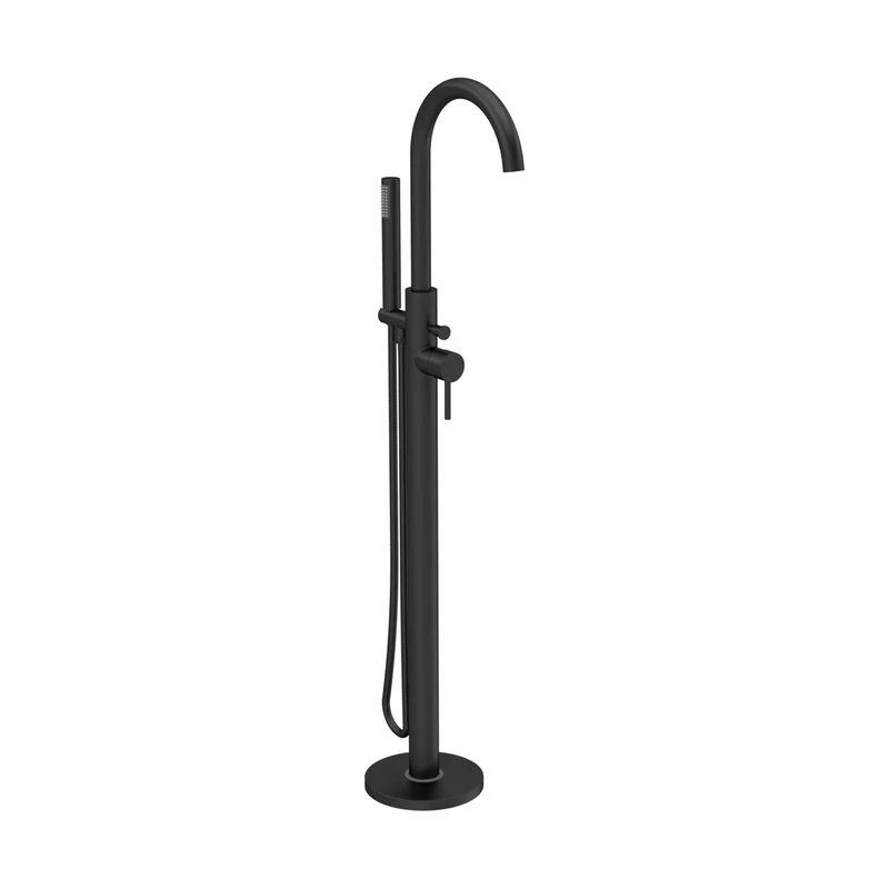 Hudson Reed Bath Shower Mixers Tec Floor Standing Bath Shower Mixer Contemp Matt Black Brass,plastic 1200x200x345mm