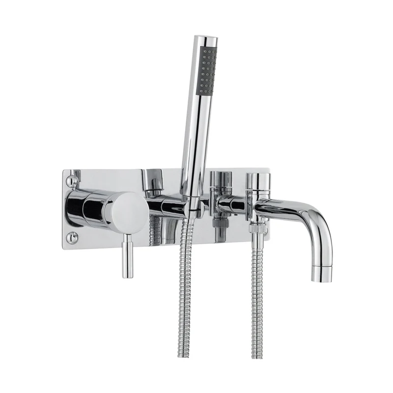Hudson Reed Tec Single Lever Wall Mounted Bath Shower Mixer Contemp Chrome Brass,plastic 150x300x213mm
