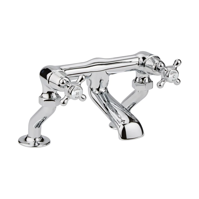 Hudson Reed Topaz Deck Mounted Bath Filler Trad Chrome Brass 187x262x217mm - BC303DX