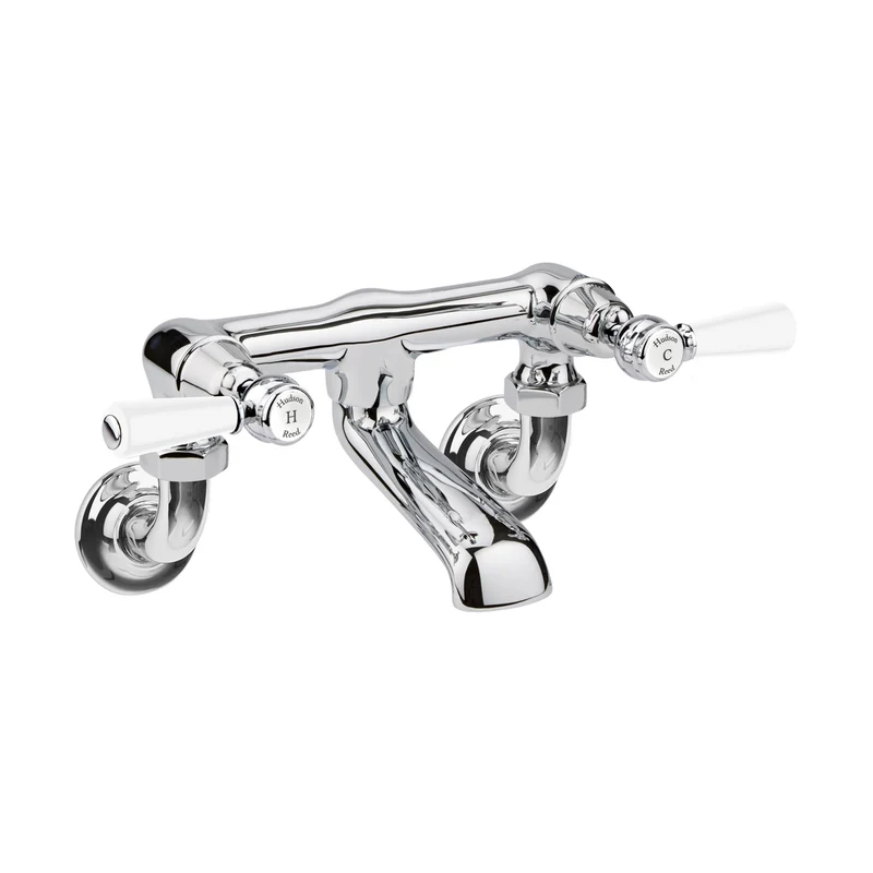 Hudson Reed Topaz Wall Mounted Bath Filler Trad Chrome Brass 142x338x197mm - BC303DLWM